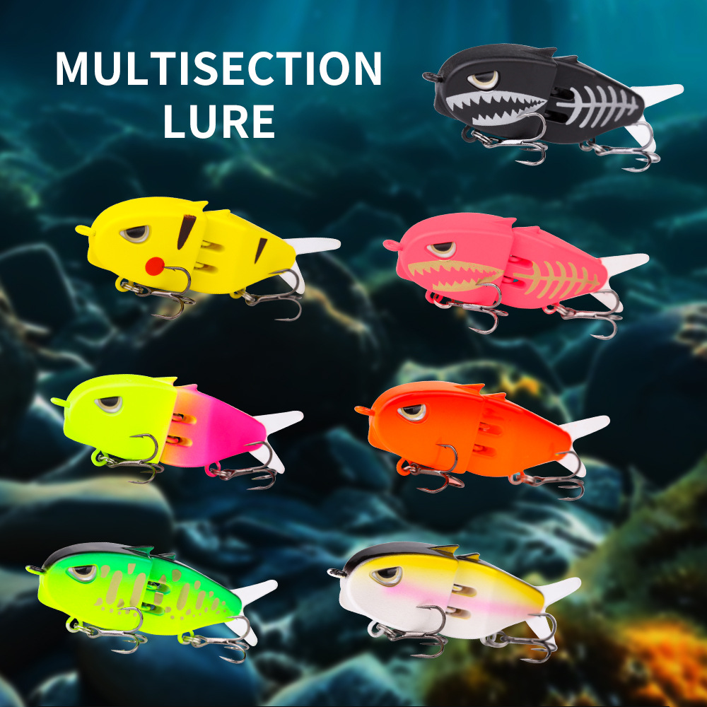 Cross-border lure bait, micro-pencil bait, 60mm double-hook slow-sinking bionic swimming bait, colorful snapper and mandarin fish bait pic 1