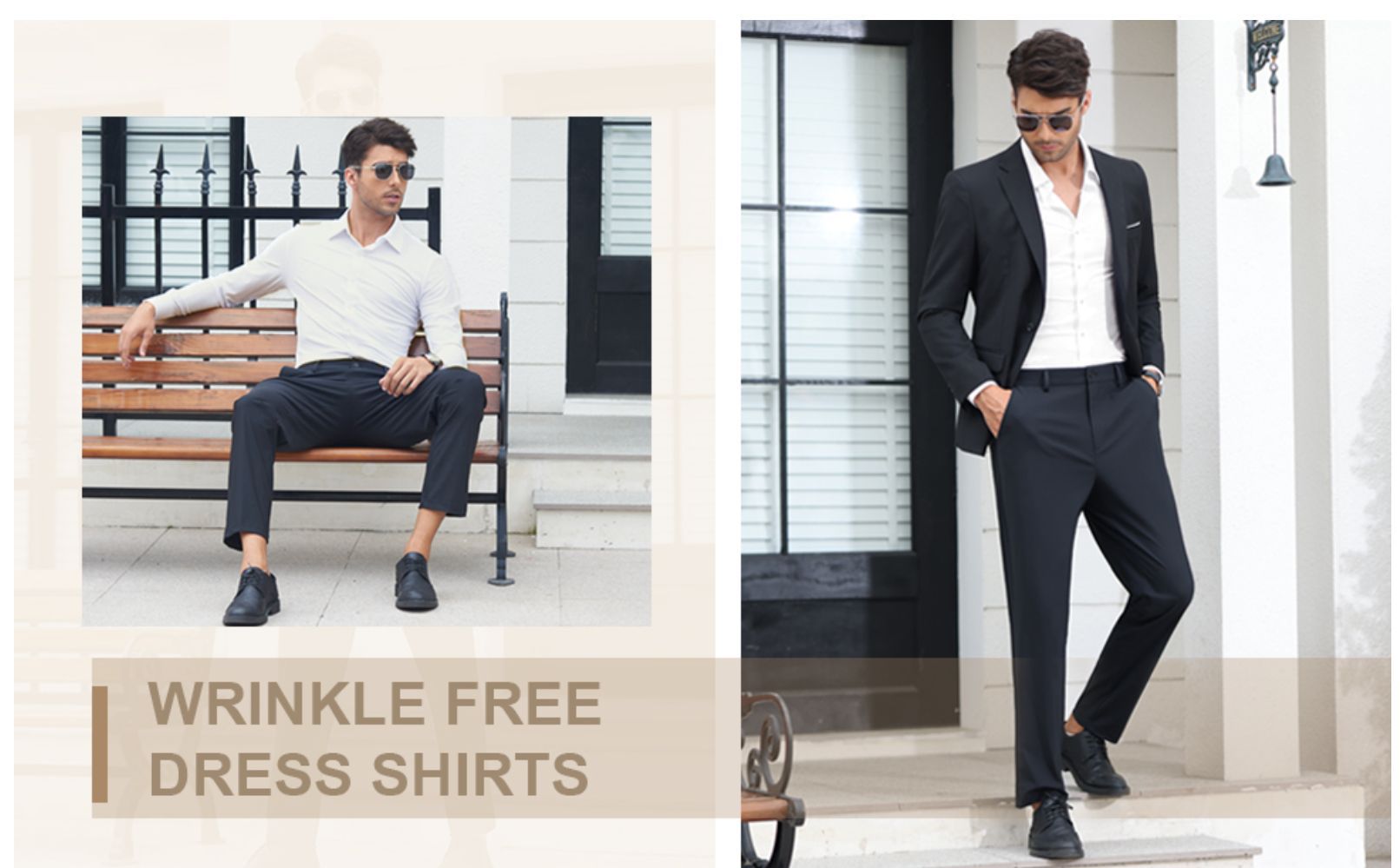 大码四面弹力衬衫男士长袖免烫工装商务休闲高级感白色衬衣外贸款详情6