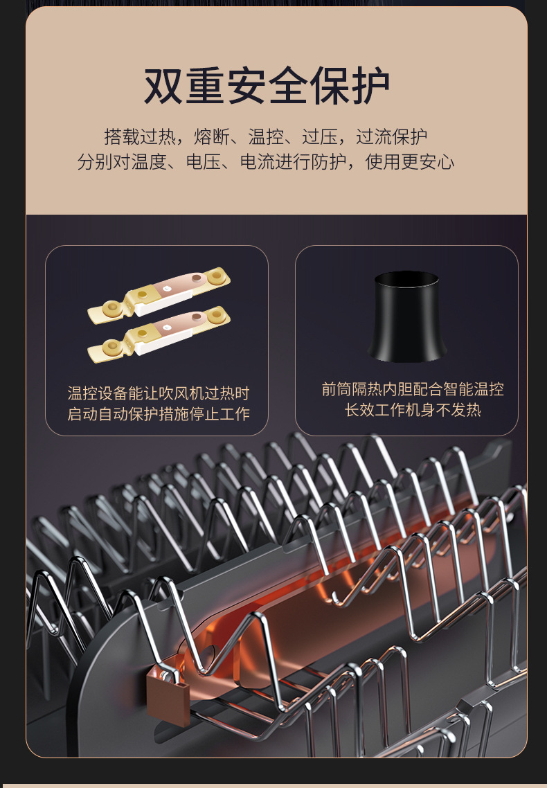 学生蓝光吹风机网红家用宿舍速干电吹风高速国标吹风筒一件起批详情12