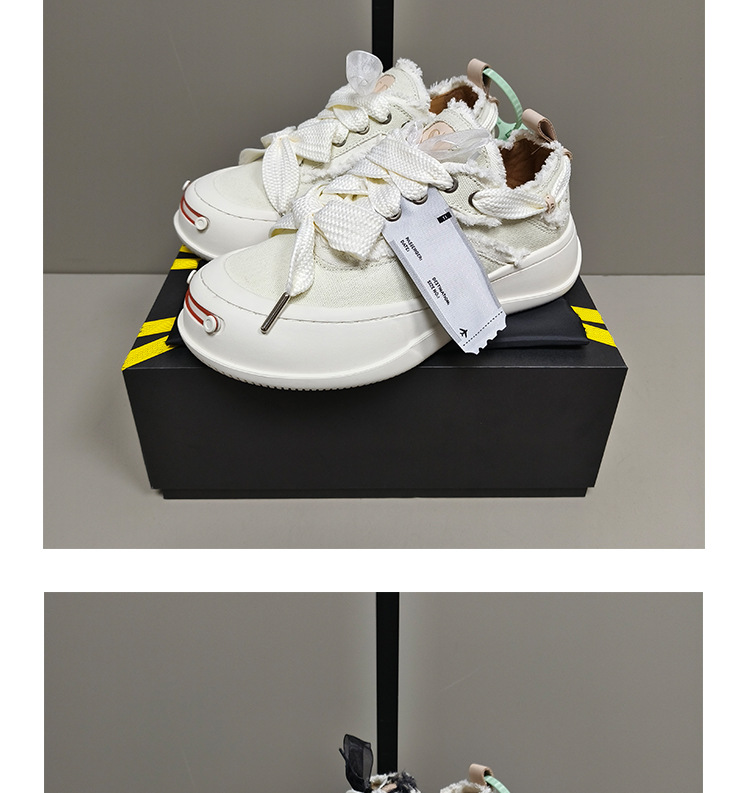 檀健次同款厚底帆布鞋女潮开口笑小白鞋情侣款小众计设运动板鞋男详情22