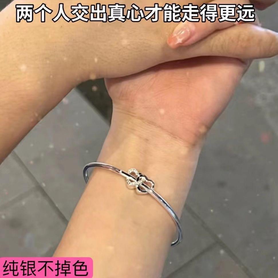 Heart-to-heart Heart-shaped bracelet, double heart push-pull adjustable bracelet, sweet and unique Instagram design, perfect for your girlfriend and best friend pic 7