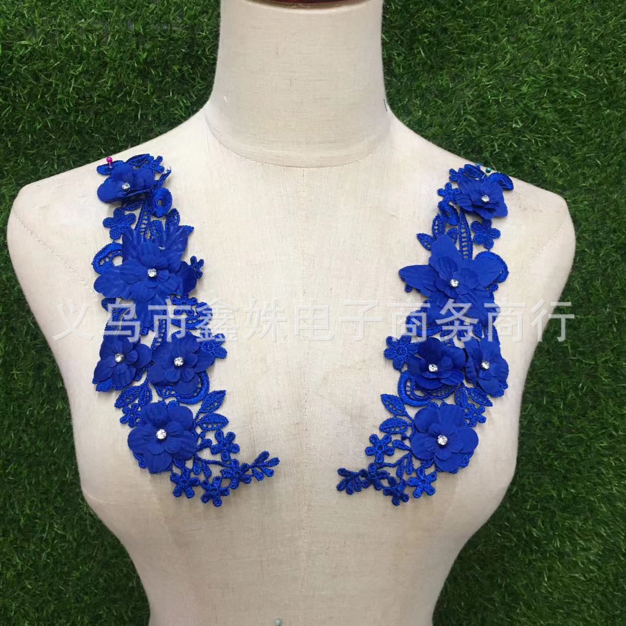 Export supply of lace flower patches in stock, lace pairs, embroidery, lace accessories, window decorations, diy performance costumes pic 3
