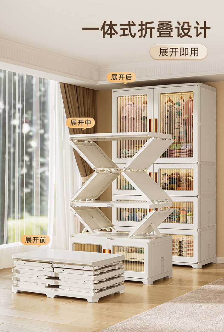 JEKO simple wardrobe storage cabinet is a multi-layer movable and foldable storage cabinet for home bedrooms and living rooms pic 8