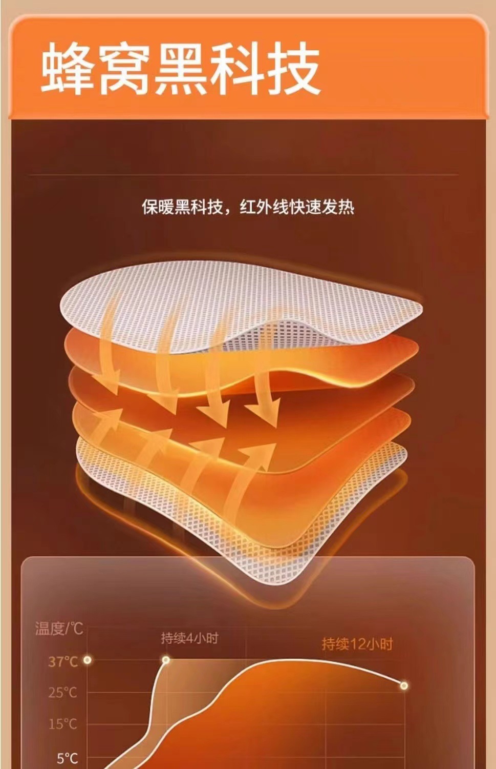 黑金锁温石墨烯男女保暖内衣德绒黑金贴片沸腾衣发热秋衣保暖套装详情8