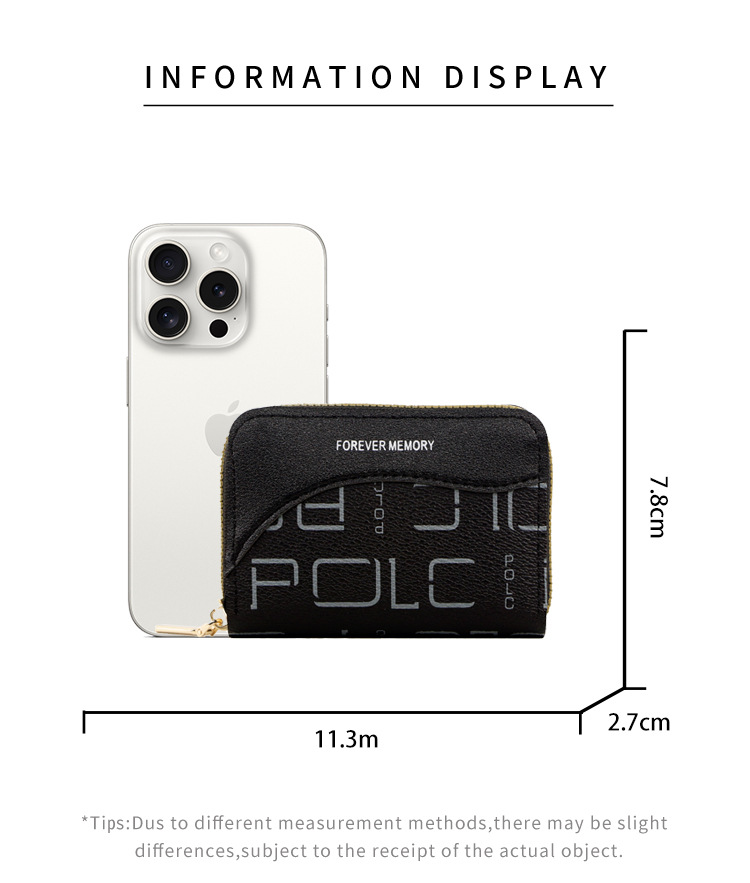 欧美时尚字母印花风琴卡包零钱包大容量拉链风琴卡包卡套厂家批发详情22