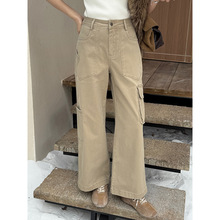 云长 窄版显瘦牛仔裤女冬季新款加厚直筒高腰休闲长裤子现货K0170详情8