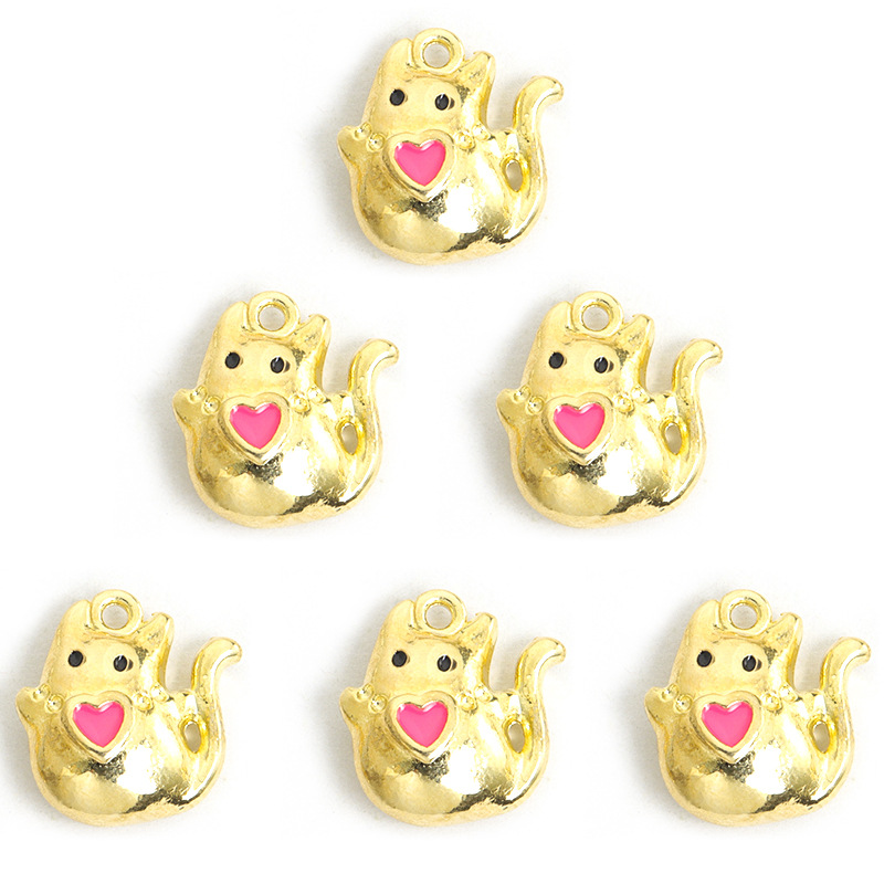 立体爱心猫咪滴油合金挂件 万圣节幽灵小鬼DIY饰品配件吊坠配饰批详情11