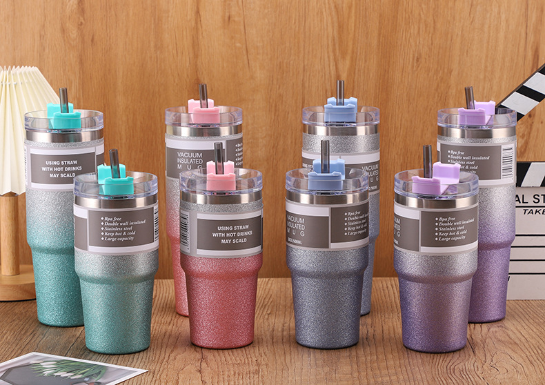 跨境钻石漆冰霸杯保温杯30OZ咖啡杯20OZ不锈钢啤酒杯外贸车载杯详情9