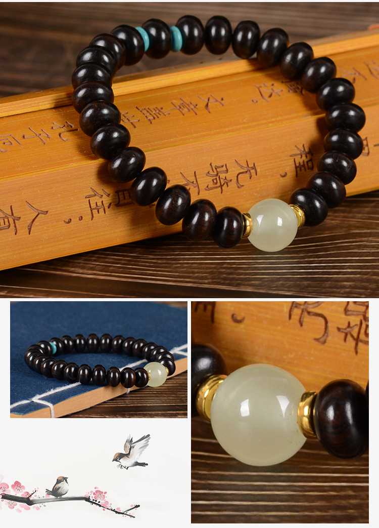 Wholesale of live-streaming promotion products: Green sandalwood, black rosewood, purple sandalwood, bamboo joint Barbie sandalwood luminous perpetual night running ring bracelet pic 14