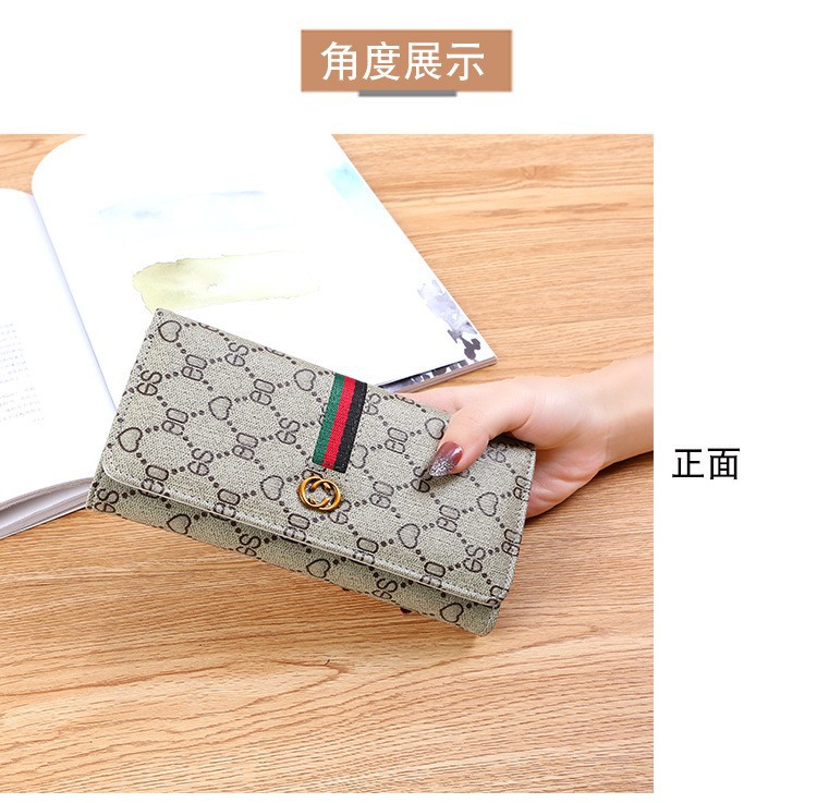 长款钱包女士2023新款时尚简约折叠多功能手拿皮夹卡包二合一爆款详情3