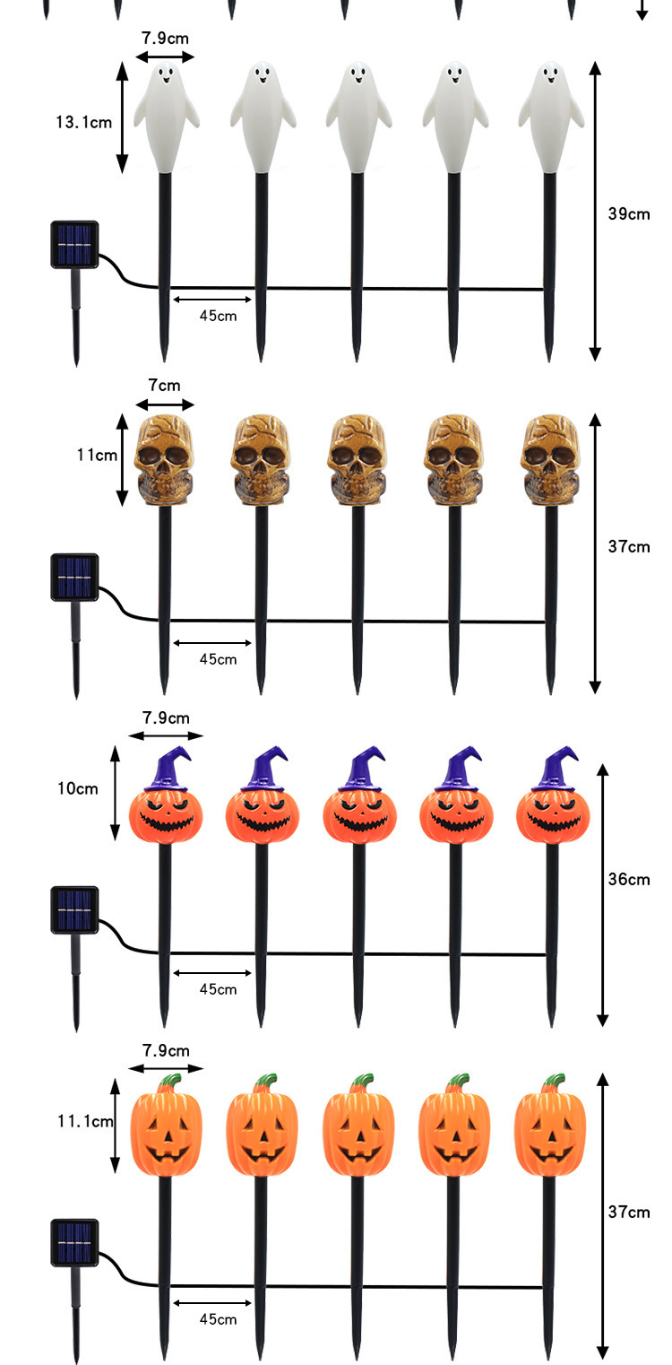 万圣节南瓜太阳能地插灯南瓜装饰庭院花园户外装饰万圣节地插灯详情8