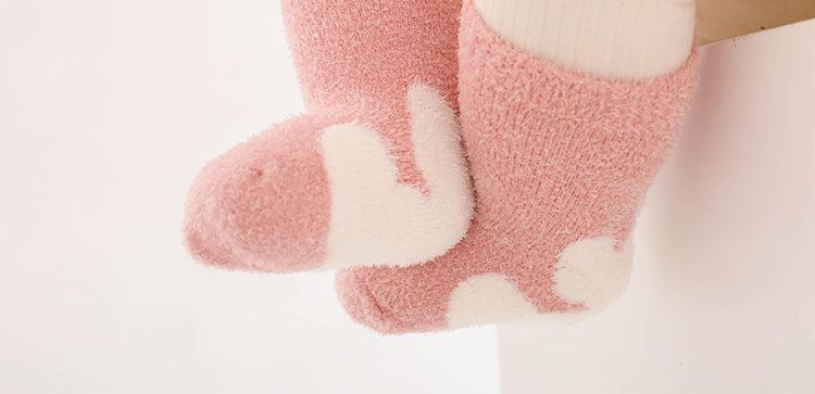 秋冬婴儿袜子加绒加厚0-3岁新生儿毛圈袜加厚儿童保暖中筒袜详情6