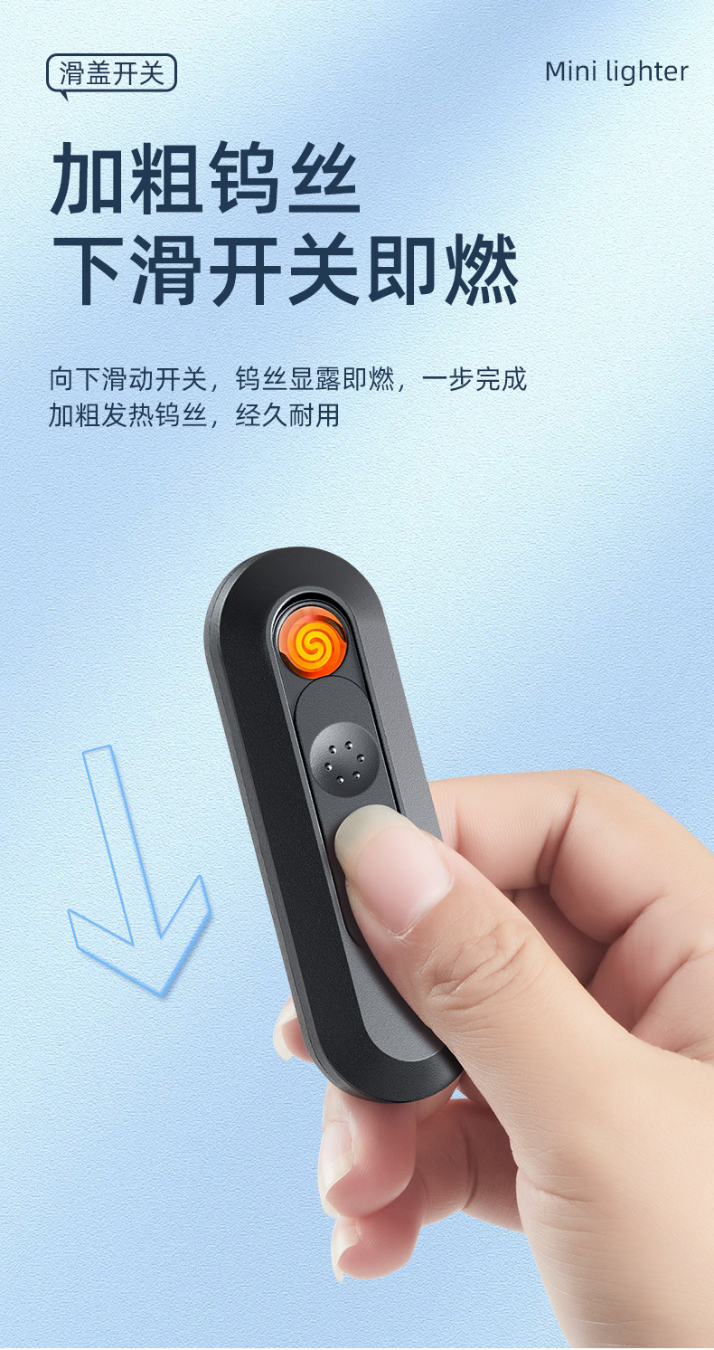 New portable, creative, personalized and trendy electronic luminous cigarette lighter, windproof for boyfriend wholesale pic 3