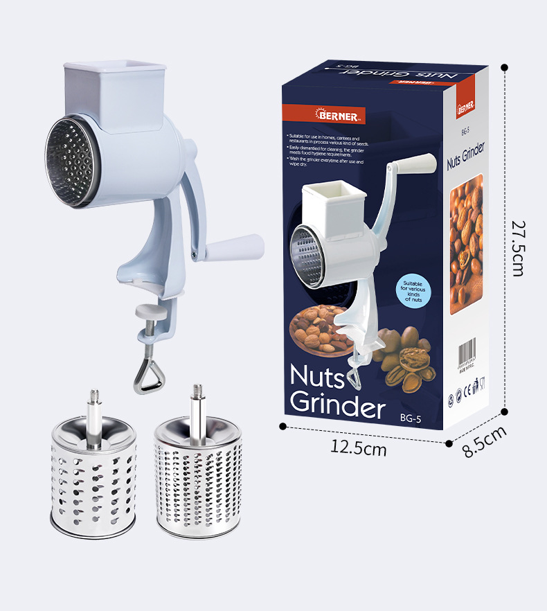 Cross-border Amazon hand-cranked peanut grinder, cheese shred, nut grinder, multi-functional drum grinder pic 16