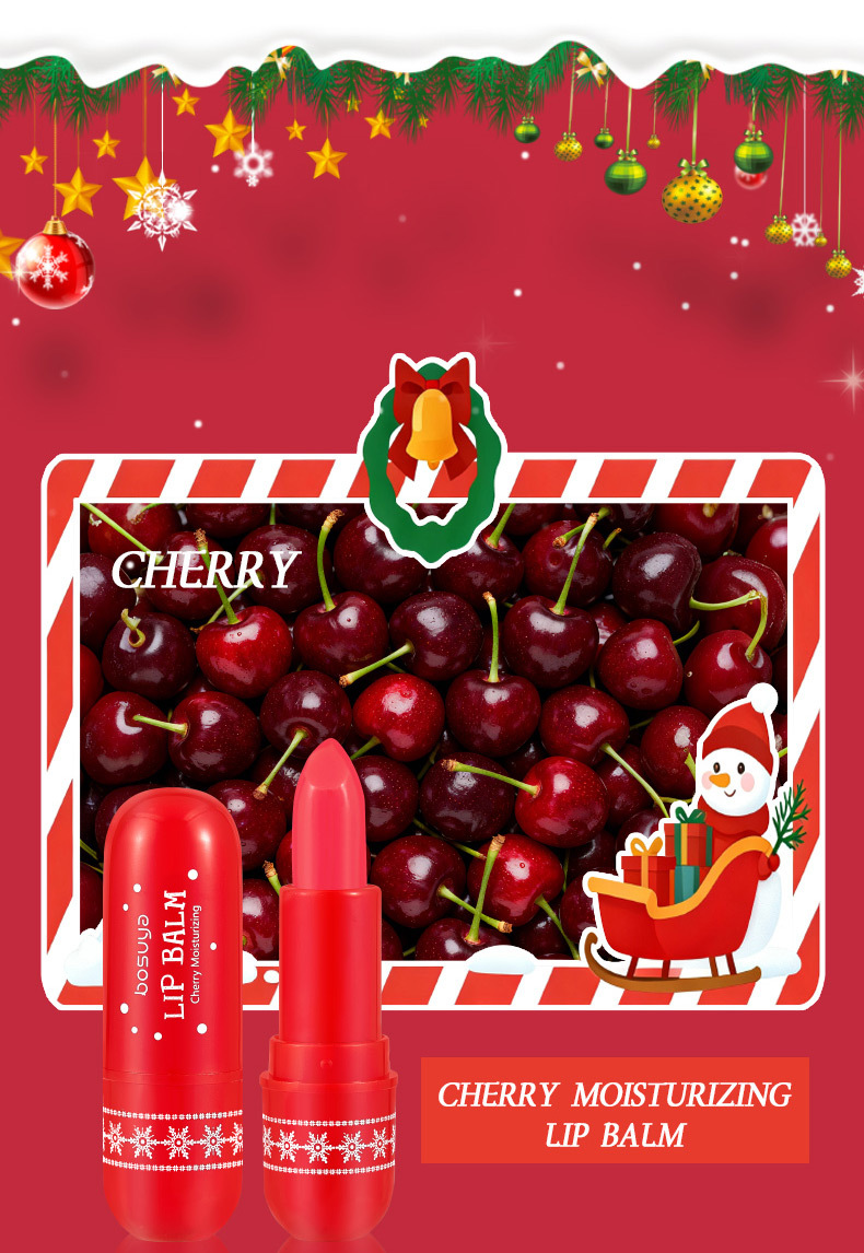 【 Cross-border Exclusive 】bosuya Christmas Lip Balm Set: Exfoliating, Reducing Lip Lines, Hydrating and Moisturizing Lip Balm pic 9