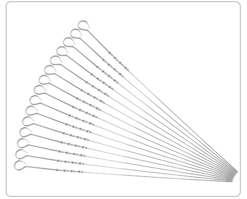 亚马逊淄博烧烤签BBQ工具烧烤针9字扁签烧烤串不锈钢方形扁串子详情16