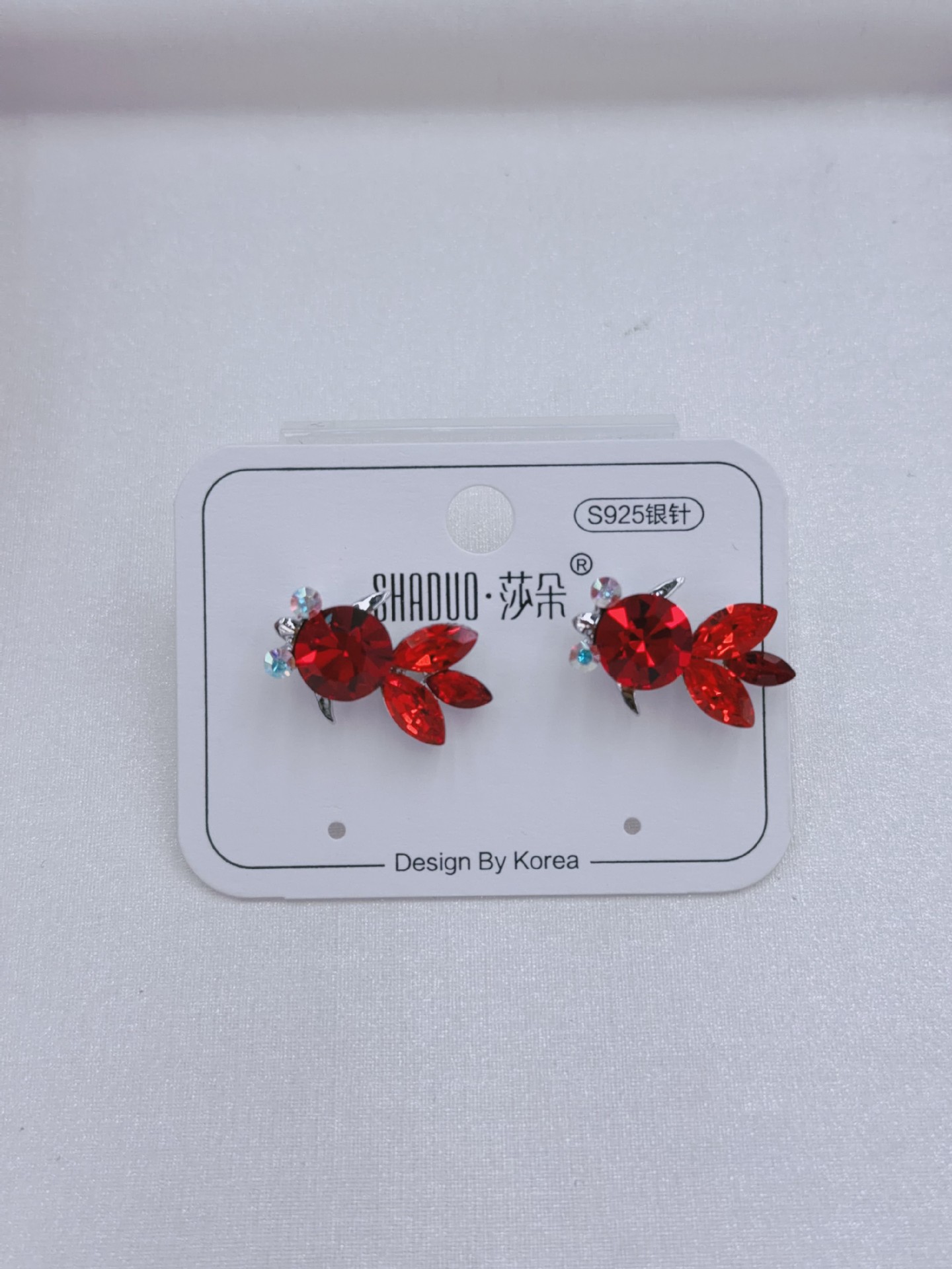 爆闪施家镶钻进口奥地利水晶精致韩系小金鱼耳钉S925纯银耳针新款详情16