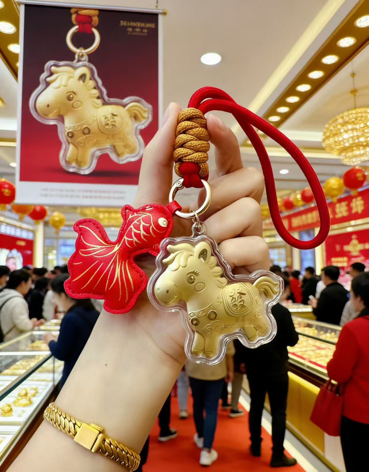 2026马年足金999马上有钱手机挂饰包包手机链挂饰钥匙扣挂件礼品详情7