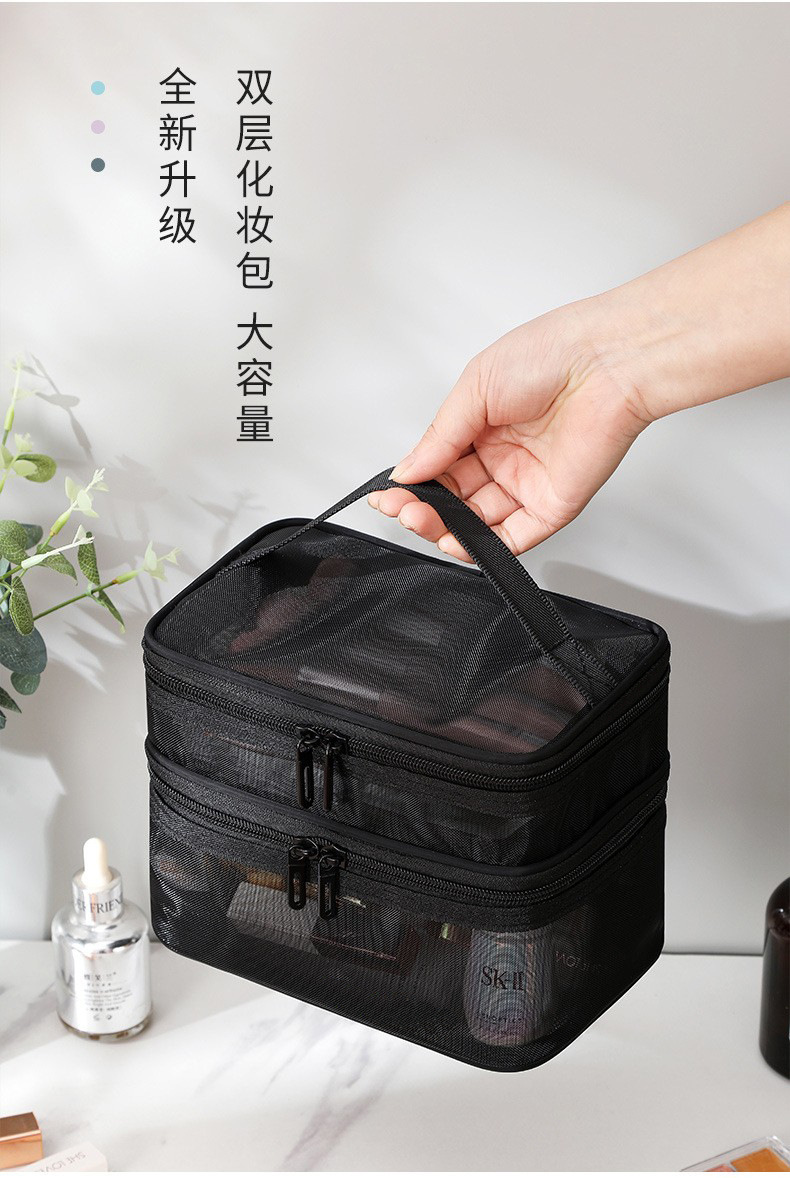 新款网纱化妆包大容量高级感化妆品收纳包ins高颜值收纳洗漱包详情2