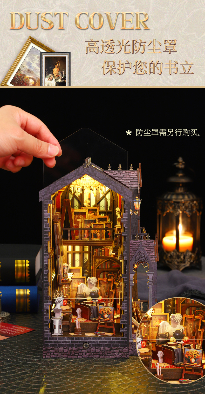 Jiate DIY Bookstand, Wonderful Art Studio diy Bookstand Assembly Bookstand, diy House 3D Bookstand, Handmade Model Book pic 6