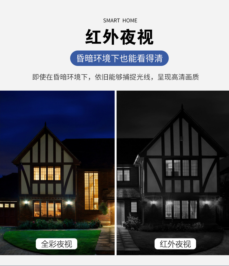e27灯泡摄像头高清全彩夜视安防监控360度云台无线wifi家用摄像机详情7