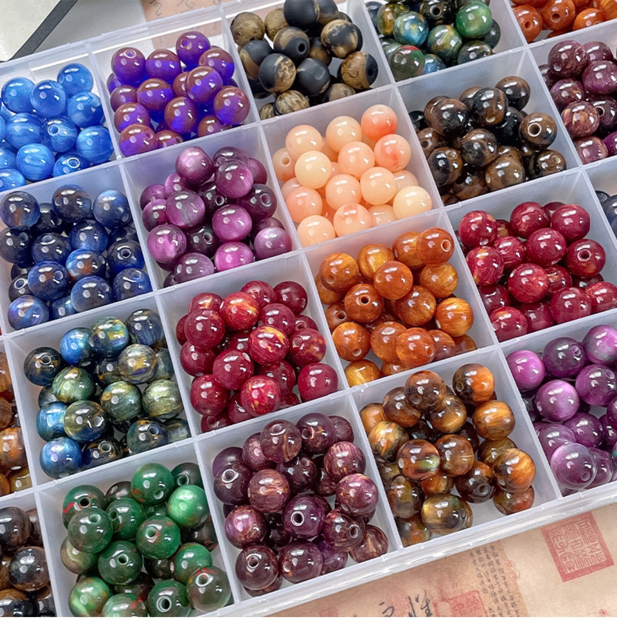 Dreamy starry sky flowing light resin beads, resin beads diy handcrafted ancient-style bracelet and string accessory materials pic 3