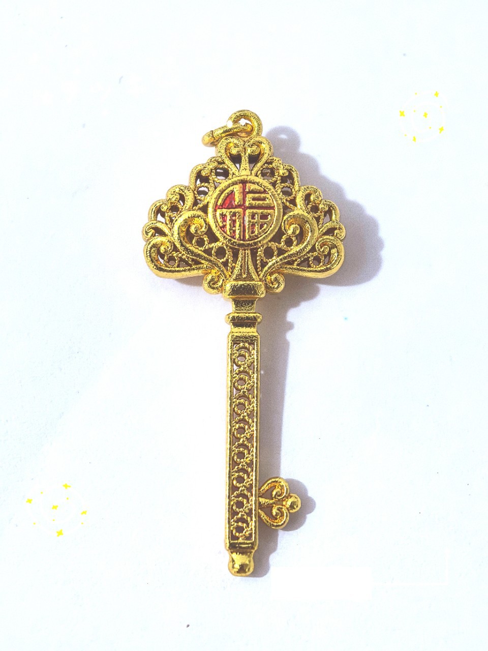 金店同款古法金葫芦钥匙吊坠百搭款纯铜饰品详情5