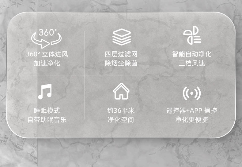 空气净化器智能 空气清洁HEPA复合滤网可遥控家用空气消毒机厂家详情2