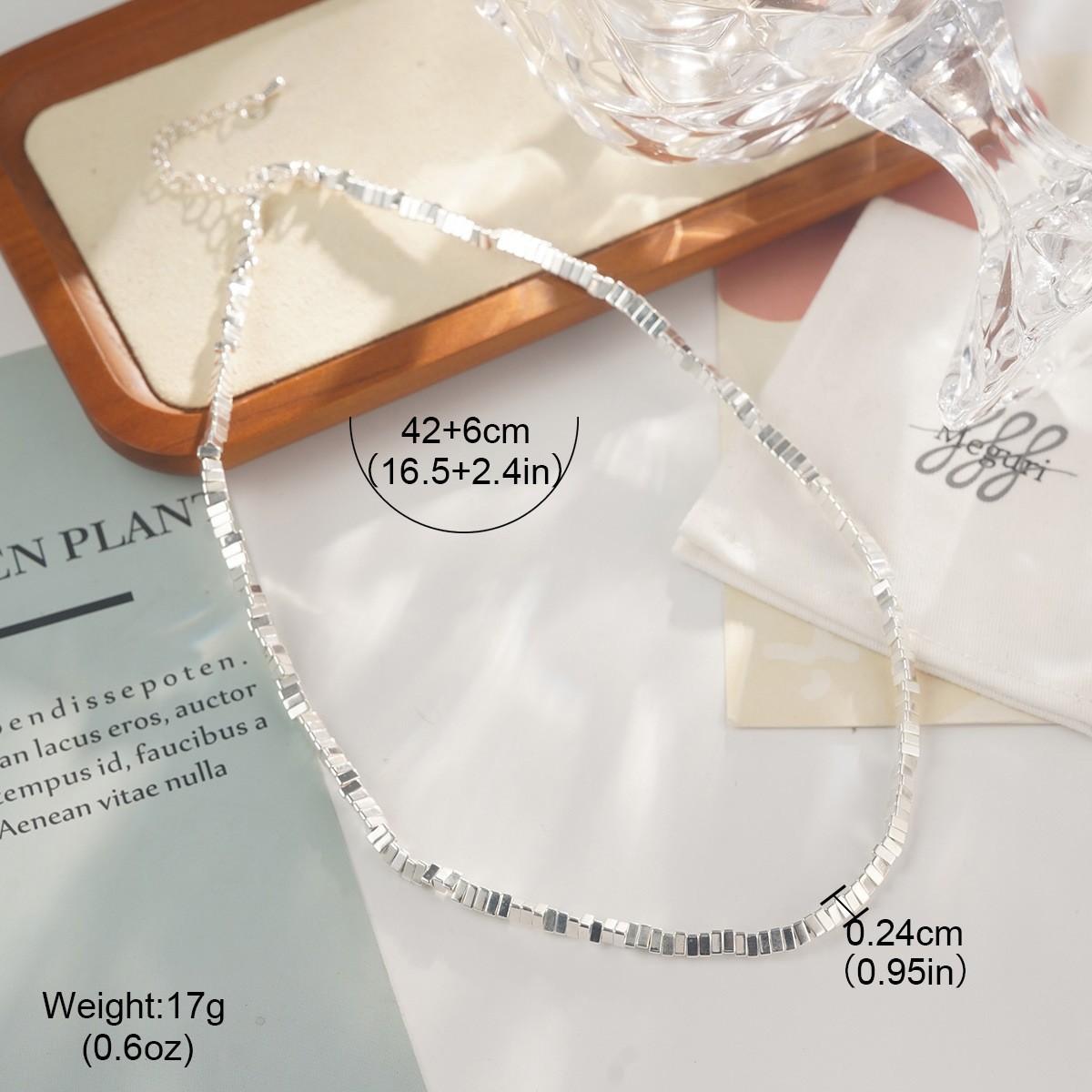 Summer fresh and delicate silver necklace, summer niche and versatile high-end collarbone chain, simple and individual beaded wholesale pic 26