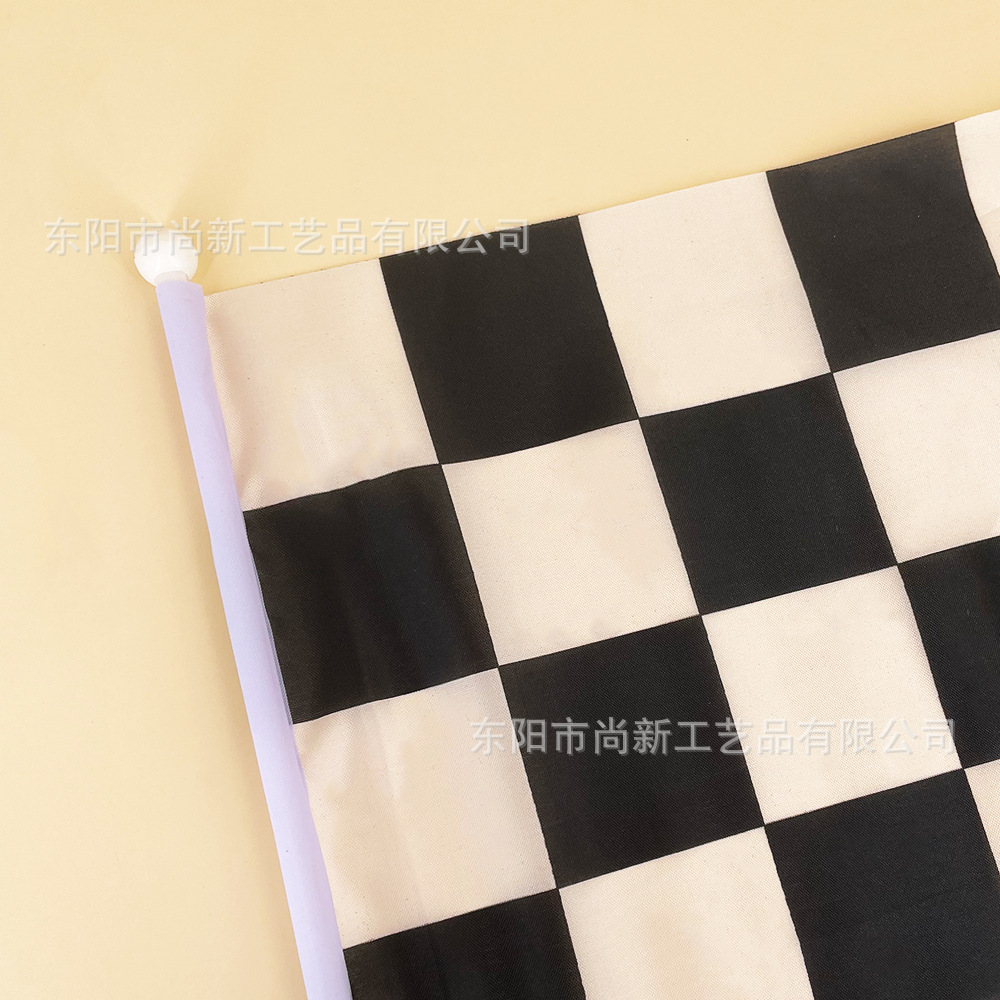 跨境现货黑白赛车手摇旗黑白旗黑白格竞赛涤纶旗帜春亚纺详情14