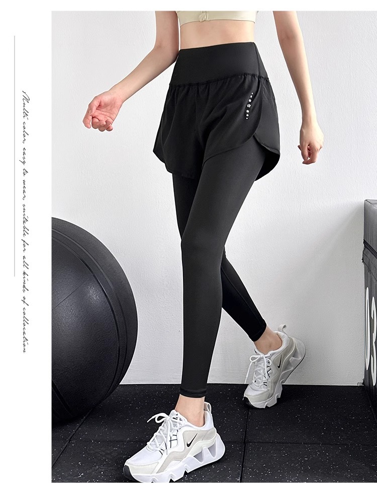 Two sets of yoga pants for women, summer running and fitness wear, high-waisted, hip-lifting, elastic and slimming outdoor sports long pants wholesale pic 19