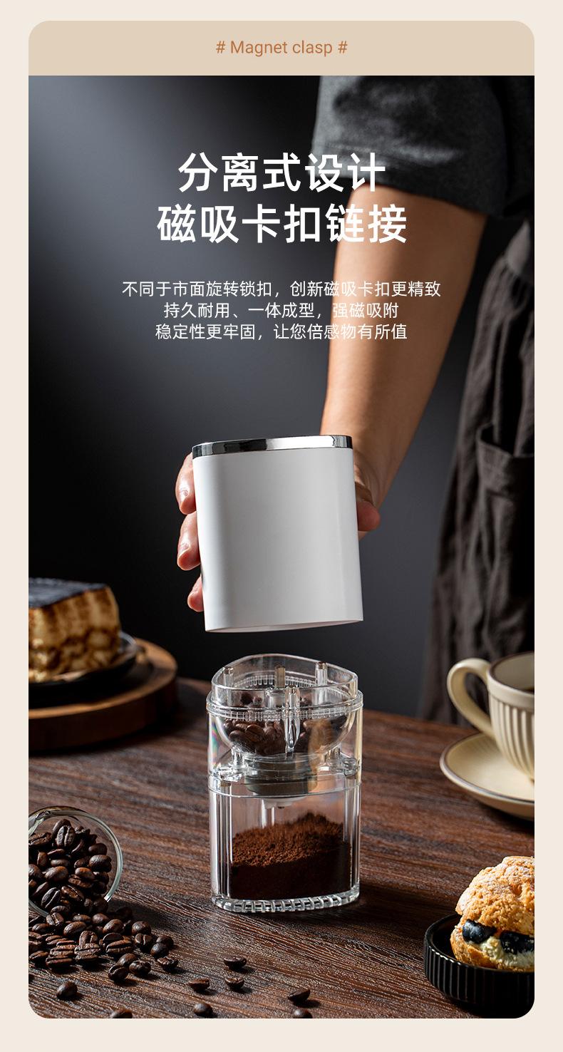 跨境电动咖啡机咖啡豆研磨机磨粉机家用专业定量意式电动磨豆机详情12