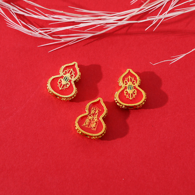 Hot-selling fashionable sand gold gourd beads, handcrafted DIY jewelry accessories, bracelets, beads, necklaces, pendants, direct supply from the manufacturer pic 5