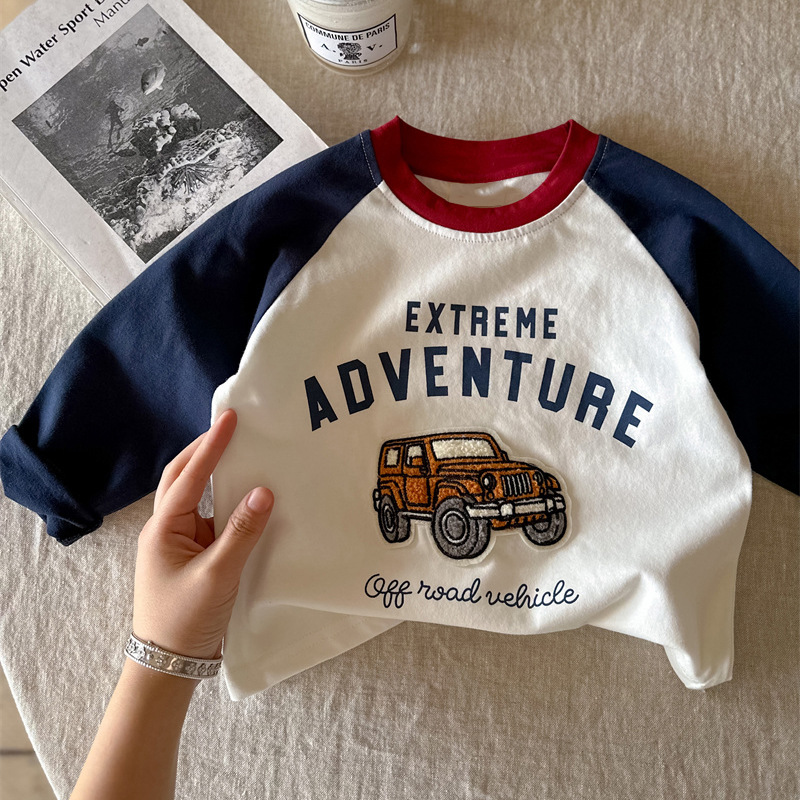 批发 纯棉男女童卡通长袖T恤儿童秋装百搭打底衫春秋薄款宝宝上衣详情9