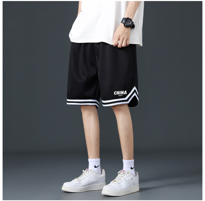 夏季冰丝短裤男潮流薄款沙滩裤宽松百搭直筒大码休闲运动中裤男详情12