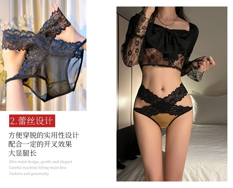 2026新款少女高端性感高腰无痕纯棉蕾丝内裤女士纯欲诱惑三角裤详情13