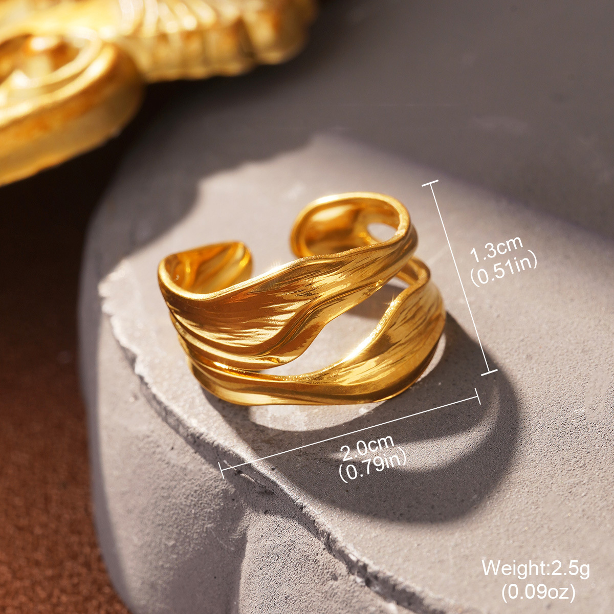 Wholesale of fashionable and versatile titanium steel, stainless steel leaf oval lines, niche and light luxury, adjustable opening rings pic 22