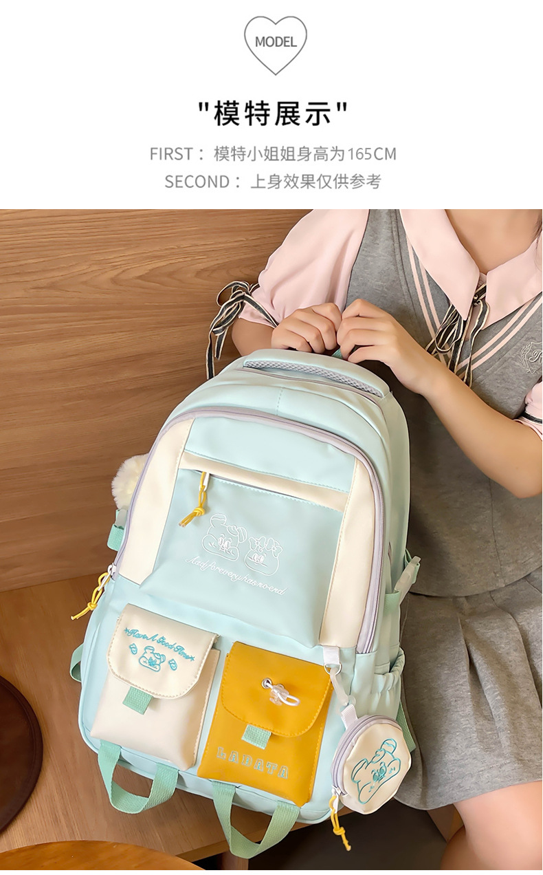 Japanese and Korean casual backpacks, forest-style schoolbags, multi-pocket schoolbags for primary school students, large capacity for cross-border travel for junior and senior high school students pic 5