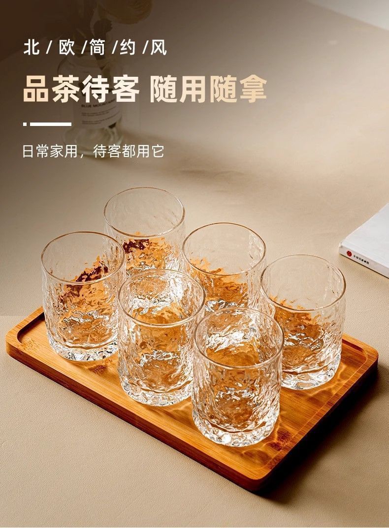 A set of 6 thickened heat-resistant glass cups for home use, including transparent drinking cups, tea cups, milk, juice and beer cups pic 5