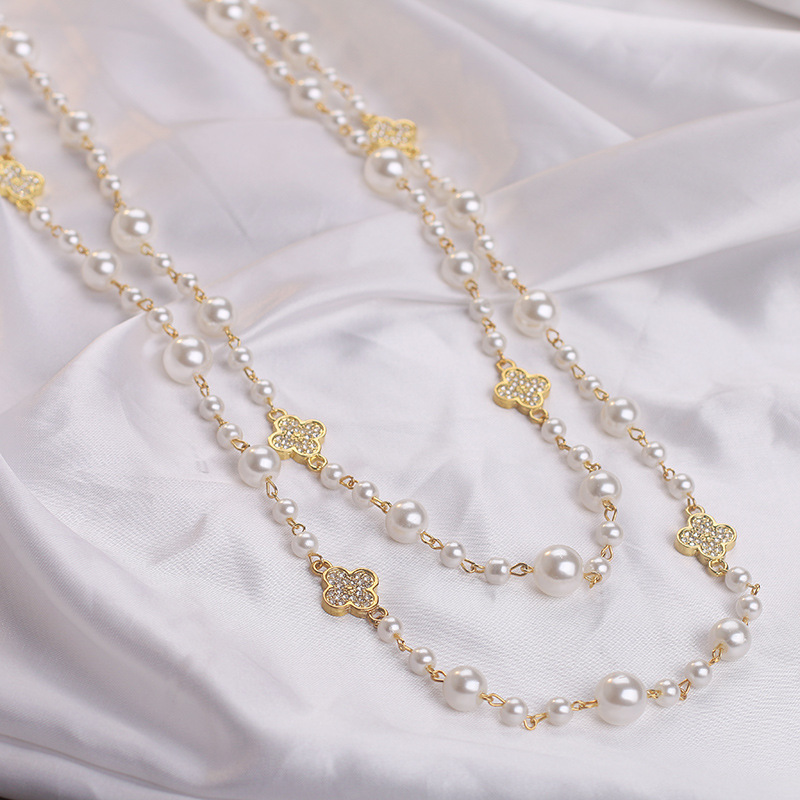 珍珠项链女款轻奢小众2023新款爆款颈链长款毛衣链衣服装饰配饰品详情12