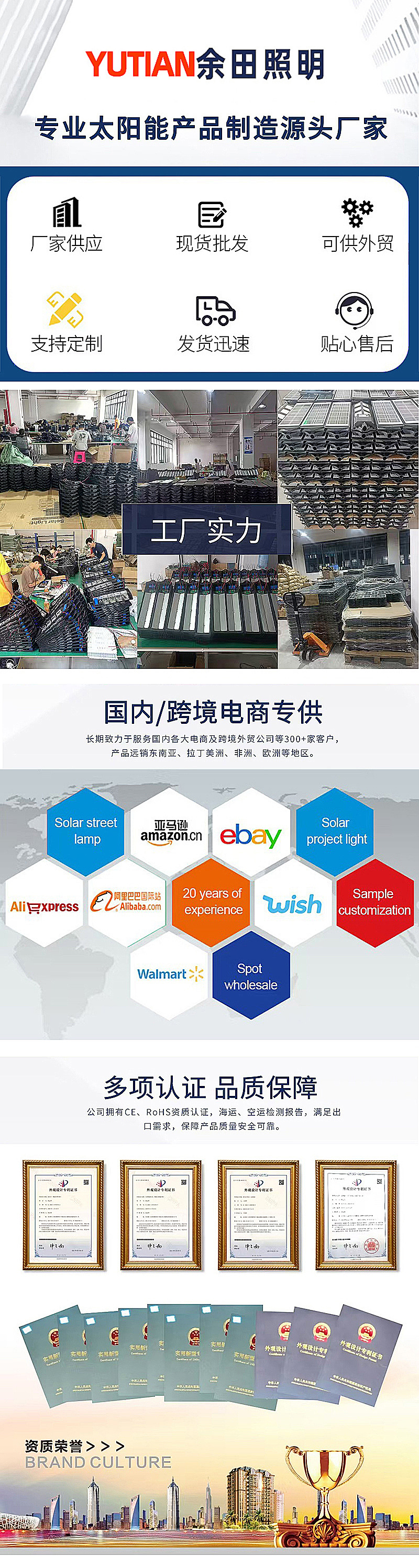 Cross-border solar street lamps, smart sensor lamps, courtyard small wall lamps, rural solar lamps, integrated outdoor lighting lamps pic 2