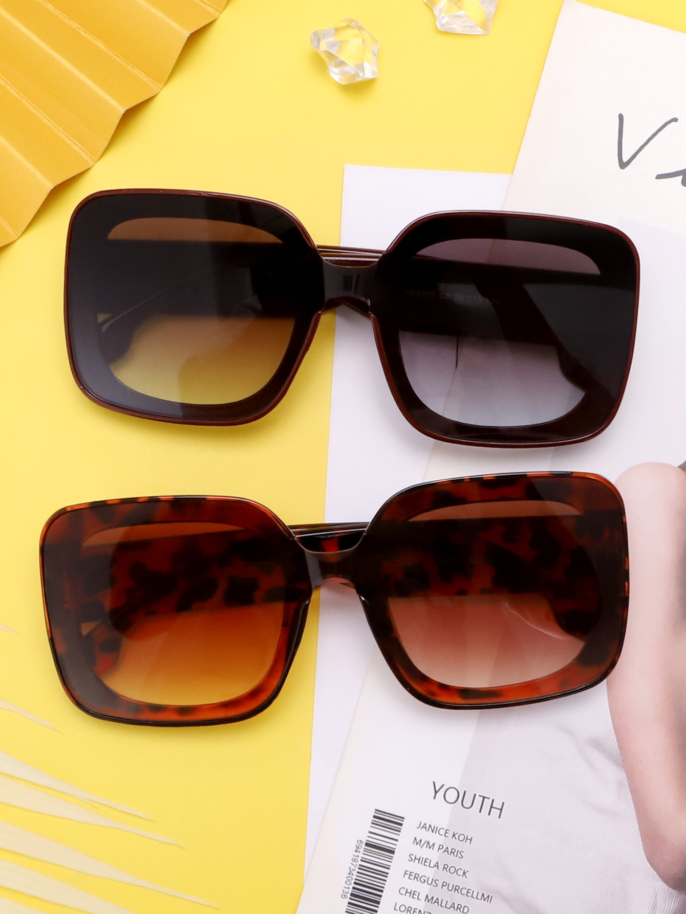 新款ins同款个性方形苏格兰纹摩登太阳镜欧美街拍墨镜女小方框详情14