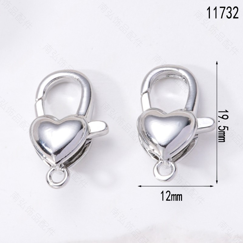 Pearl necklace clasp rose shell blade pin clasp connection end clasp sweater chain diy jewelry accessory pearl necklace clasp head full inlay zircon heavy industry lobster clasp spring clasp handmade end clasp sweater chain pic 14