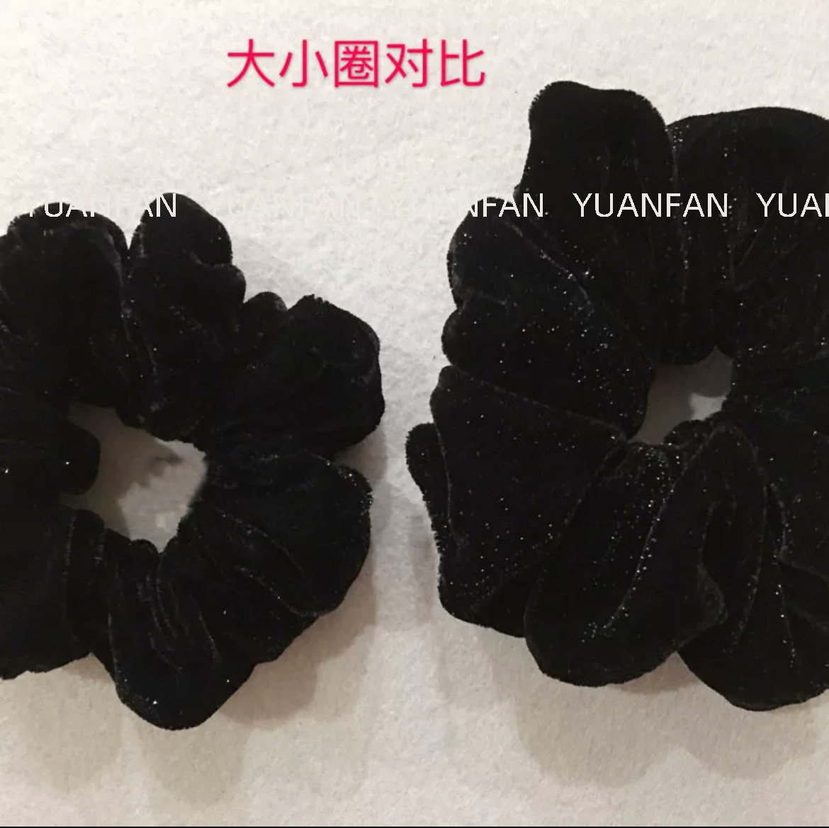 Autumn and winter glittering velvet large intestine hair band, high-end and elegant velvet band, starry sky hair tie, hair accessory pic 4