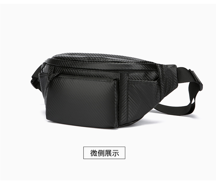 胸包男士背包 跨境腰包碳纤维纹路防泼水腰包 骑行单肩包斜跨胸包详情24