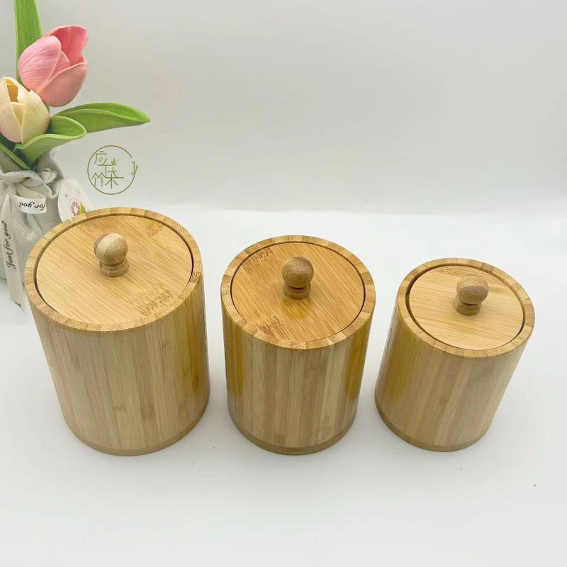 厂家直批天然竹制储存罐 多规格密封盒 带盖防灰尘茶叶罐 调味罐储物罐详情5