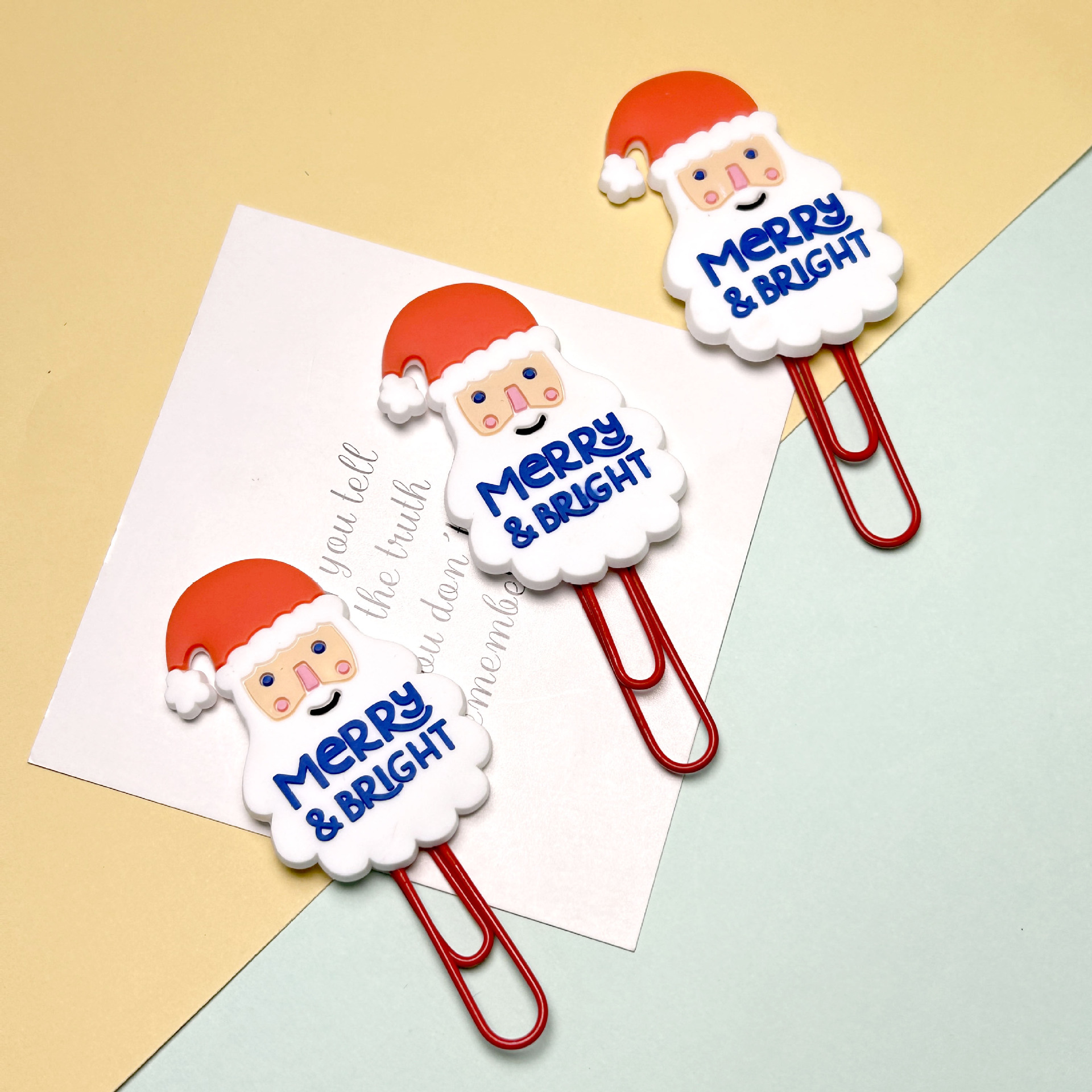 可爱卡通款圣诞回形针分页书签金属曲别针学生文具彩色回形针详情4