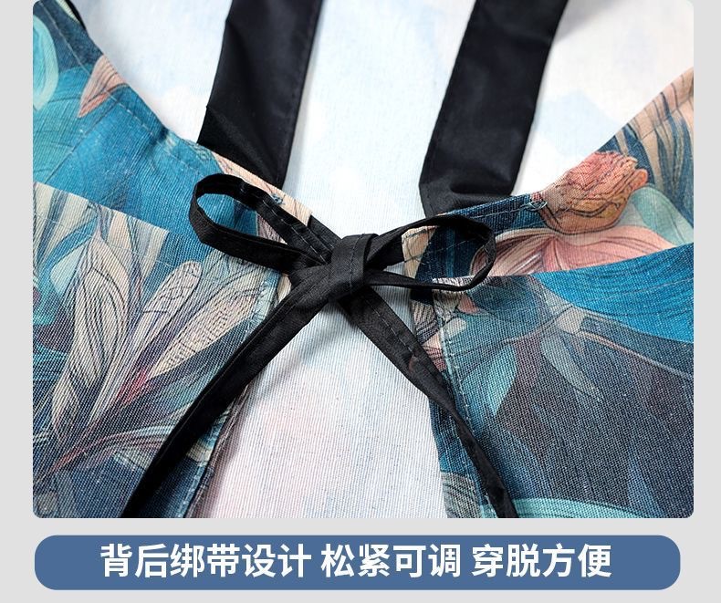 New fashionable large-flower waist breathable, stain-resistant and dust-proof cover, dirt-resistant and wear-resistant, suitable for household work and kitchen use pic 12