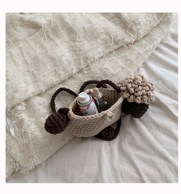 手工编织包包diy针织毛线包可爱卡通小羊编织包单肩斜挎包女成品详情19