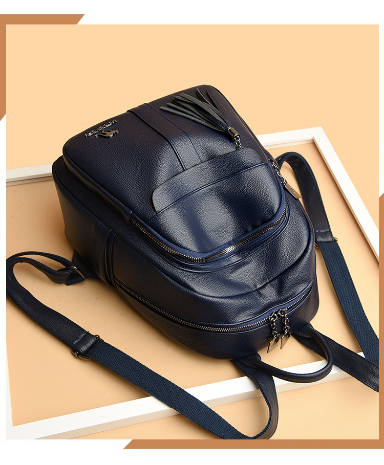 真软皮双肩包女2025新款时尚休闲背包大容量旅行包女士百搭双肩包详情12